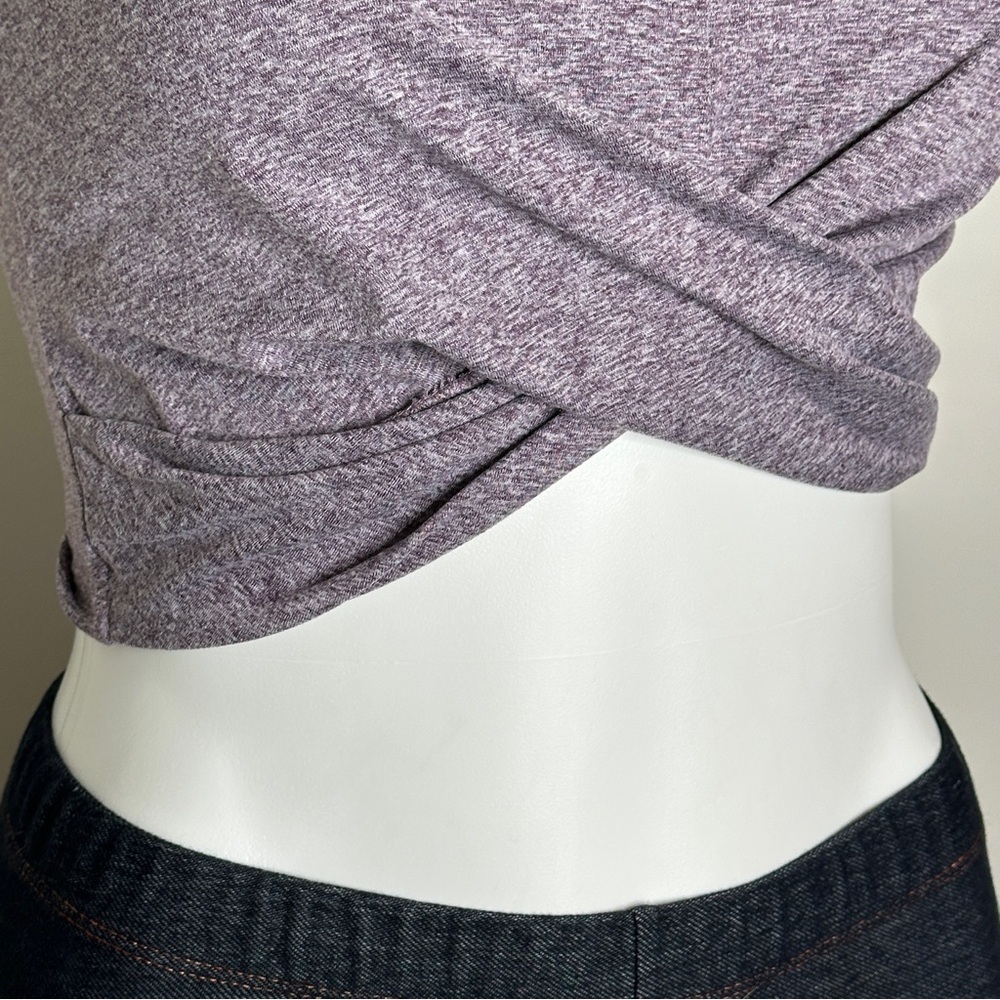 Zobha Heathered Purple Crop Top Small - Picture 5 of 6